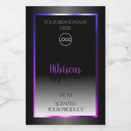 Pour Bocaux Noir Blanc Étiquette violet rose cadre Logo (Étiquettes simples)
