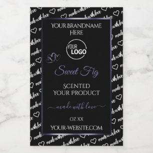 Pour Bocaux Noir et blanc Art bleu produit Logo Étiquette