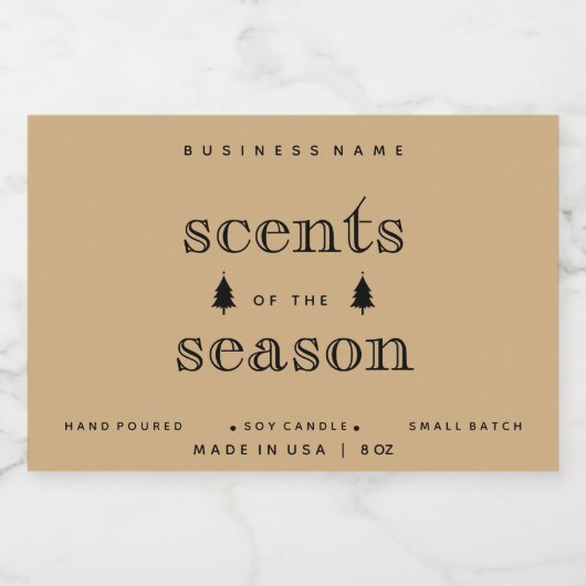 Pour Bocaux Parfums de saison Noël Bougie Étiquette Design (Étiquettes simples)