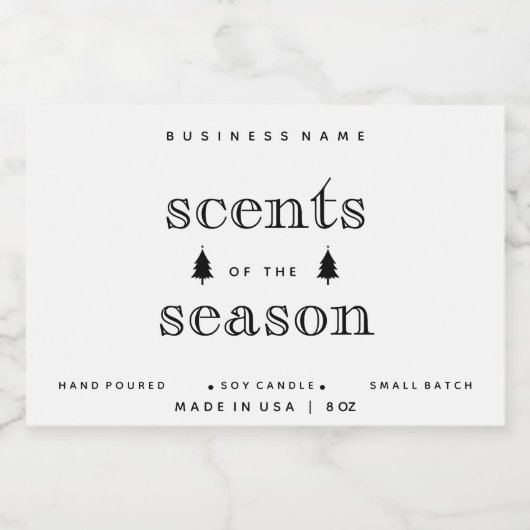 Pour Bocaux Parfums de saison Noël Bougie Étiquette Design (Étiquettes simples)