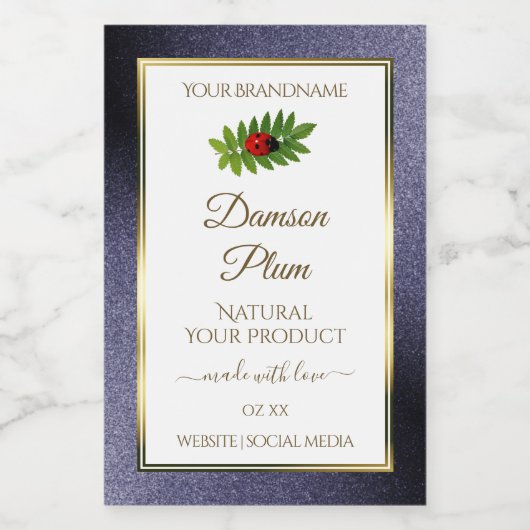 Pour Bocaux Parties scintillant bleu foncé Étiquette de produi (Étiquettes simples)