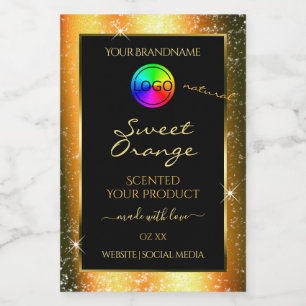 Pour Bocaux Parties scintillant orange Noble Étiquette de prod