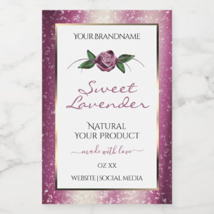 Pour Bocaux Parties scintillant violet blanc produit Étiquette