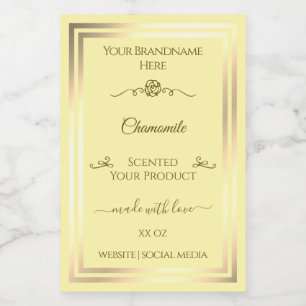 Pour Bocaux Pastel Cream Produit Étiquette Gold Frame Vintage