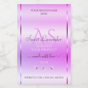 Pour Bocaux Pastel Pink Purple Produit Bijoux Étiquette Monogr