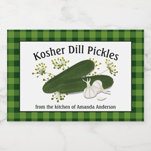 Pour Bocaux Poches de poulie Kosher Plaid H Étiquette alimenta (Étiquettes simples)