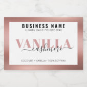 Pour Bocaux Rose Gold Candle Étiquette Modèle Étiquette de lux (Étiquettes simples)