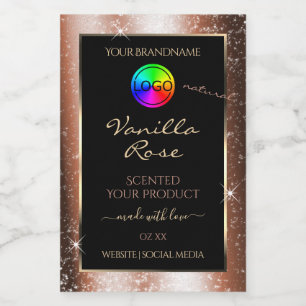 Pour Bocaux Rose Gold Parties scintillant Cadre Étiquette prod