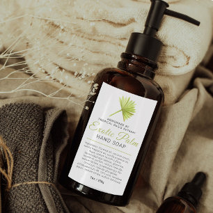 Pour Bocaux Savon de beauté étiquette palme tropicale logo ou 