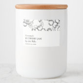 Pour Bocaux Simple Étiquette de confiture de bleuet noir et bl (Devant)