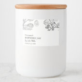 Pour Bocaux Simple Étiquette de confiture de framboise noir et (Devant)