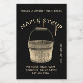 Pour Bocaux Sirop d'érable étanche Étiquette alimentaire Noir  (Étiquettes simples)