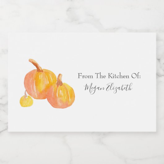 Pour Bocaux Trois Étiquette alimentaire Citrouille (Étiquettes simples)