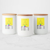 Pour Bocaux Yellow Wavy Silver Logo Monogramme Étiquette produ (Bouteilles)