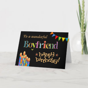Pour bougies chic pour petit ami, carte d'annivers