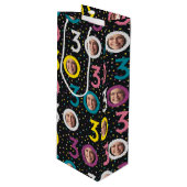 Pour Bouteille 30e anniversaire Personnaliser photo Sac cadeau vi (Devant Angle)