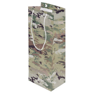 Pour Bouteille 4.75lx4wx13h Sac cadeau de vin Armée OCP Camo Unif