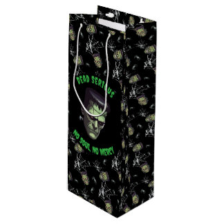Pour Bouteille 🖤 Black Frankenstein Halloween Sac cadeau 💀 🎃