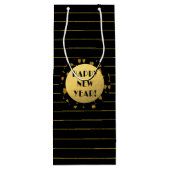 Pour Bouteille Bonne année, Huile d'or, Sac cadeau de vin noir (Dos)