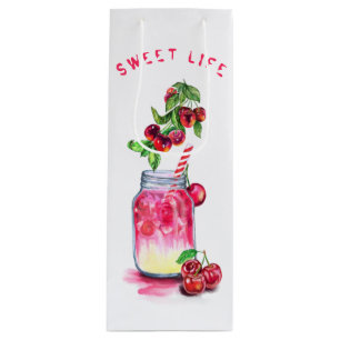 Pour Bouteille Cerise Jus Cool Boire Fruits Fête Vin Sac cadeau