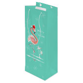 Pour Bouteille Flamant rose de Noël Joyeux sac cadeau de Noël (Dos Angle)
