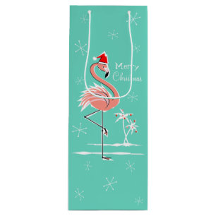 Pour Bouteille Flamant rose de Noël Joyeux sac cadeau de Noël