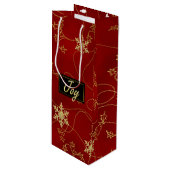 Pour Bouteille Gold Joy Vin de Noël Sac cadeau (Devant Angle)