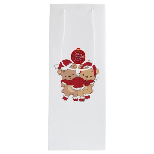 Pour Bouteille Joyeux cadeau de Noël sac (Devant)