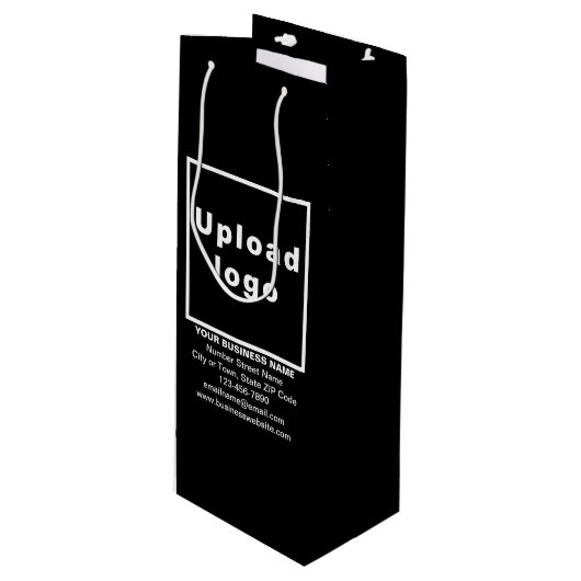 Pour Bouteille Marque d'affaires sur Sac cadeau vin noir (Devant Angle)