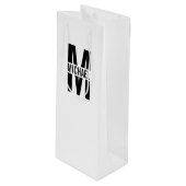 Pour Bouteille Monogramme personnalisé et sac cadeau de nom de vi (Devant Angle)