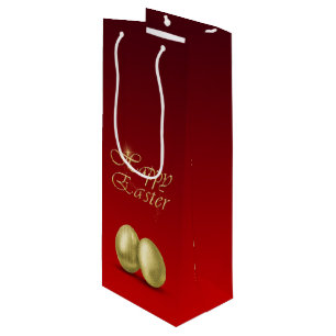 Pour Bouteille Oeufs de Pâques d'or - Sac cadeau de vin