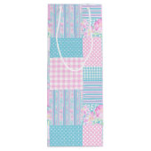 Pour Bouteille Papillons rose Faux Patchwork Vin Sac cadeau (Dos)