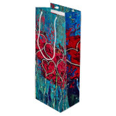 Pour Bouteille Sac à vin cadeau de coeur (Devant Angle)