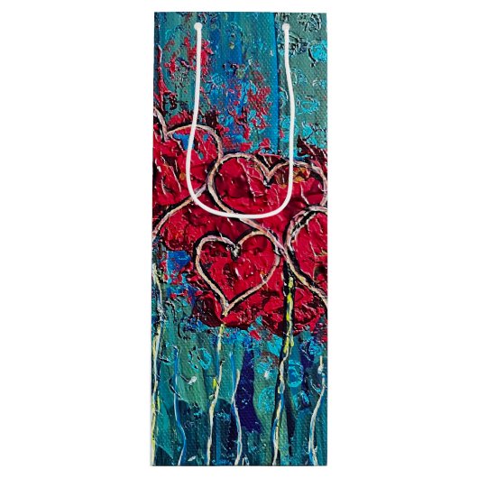 Pour Bouteille Sac à vin cadeau de coeur (Devant)