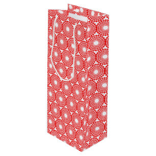 Pour Bouteille Sac cadeau - Cercles de perles rouges