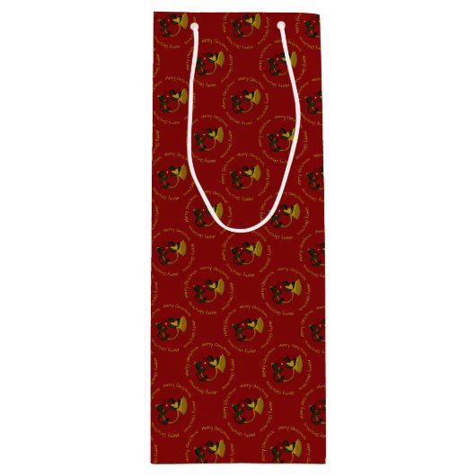 Pour Bouteille Sac cadeau Corn-Rouge-Vin de Noël (Devant)