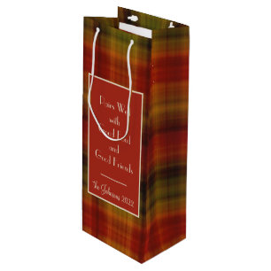Pour Bouteille Sac cadeau d'automne personnalisé Imprimer le vin