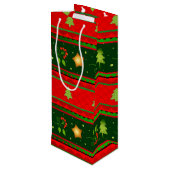 Pour Bouteille Sac Cadeau De Noël Rouge Et Vert (Dos Angle)