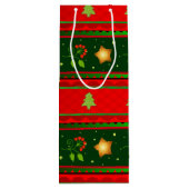 Pour Bouteille Sac Cadeau De Noël Rouge Et Vert (Dos)
