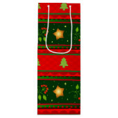 Pour Bouteille Sac Cadeau De Noël Rouge Et Vert (Devant)