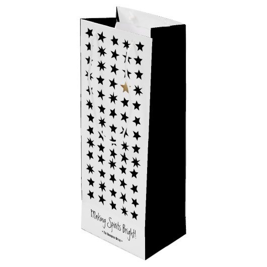 Pour Bouteille Sac cadeau de Noël scandinave à thème vin (Dos Angle)