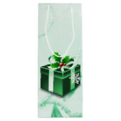 Pour Bouteille Sac cadeau de Noël vert (Dos)