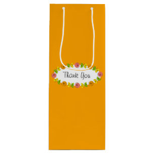 Pour Bouteille Sac cadeau de remerciement orange ovale Citrus vin