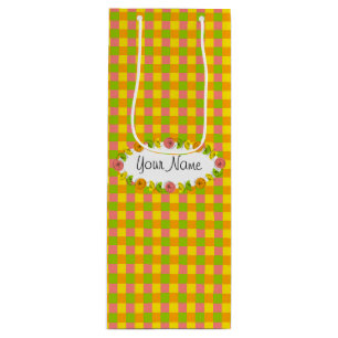 Pour Bouteille Sac cadeau de vérification ovale Citrus