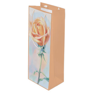 Pour Bouteille Sac cadeau de vin d'art de rose orange pêche