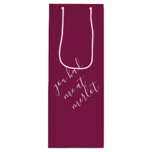 Pour Bouteille Sac Cadeau de Vin de Bourgogne avec un Jeu de Mots
