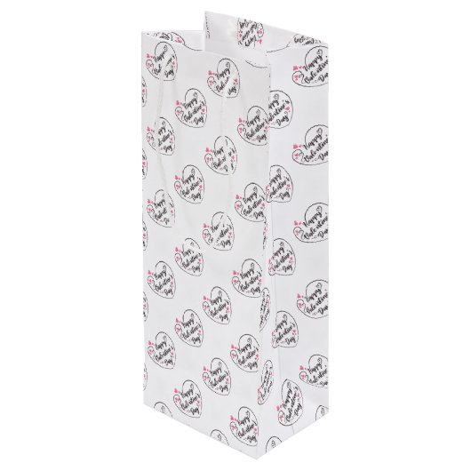 Pour Bouteille Sac cadeau de vin de la Saint-Valentin (Dos Angle)