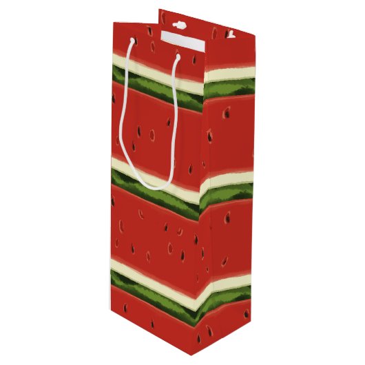 Pour Bouteille Sac cadeau de vin de pastèque rouge vif (Devant Angle)
