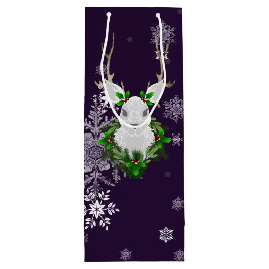 Pour Bouteille Sac cadeau de vin de renne pourpre (Dos)