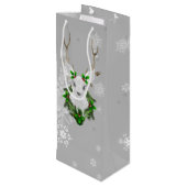 Pour Bouteille Sac cadeau de vin de rennes gris (Dos Angle)